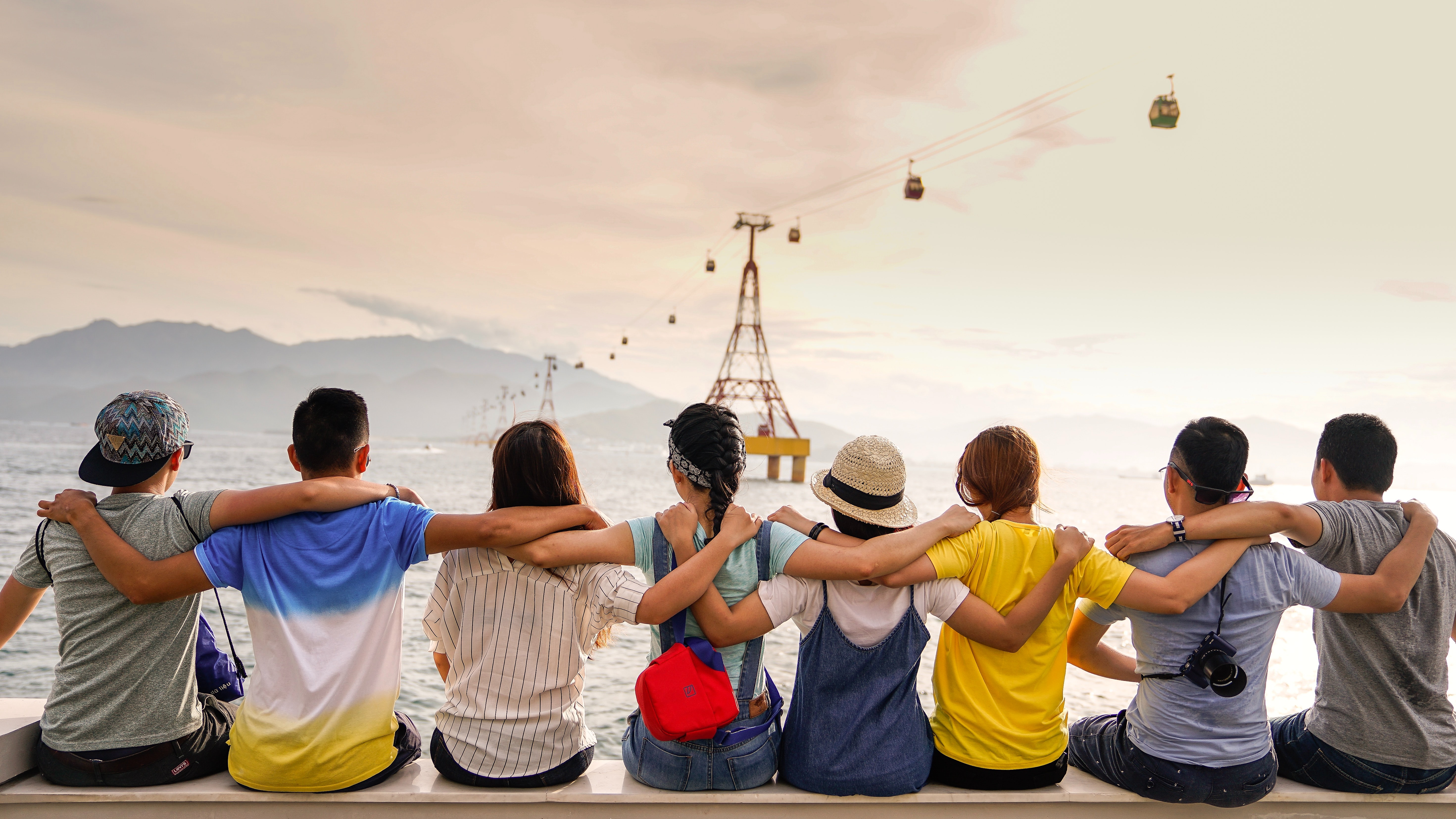 Friends sitting together